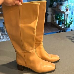Madewell caramel colored below knee boots